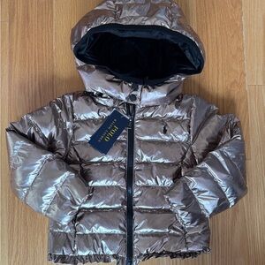 Polo by Ralph Lauren Kids Metallic Down Winter Puffer Jacket Girls 3T